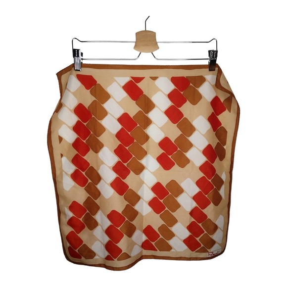 Giancarlo Paoli Scarf Terra Cotta Rust Cream - Picture 3 of 8